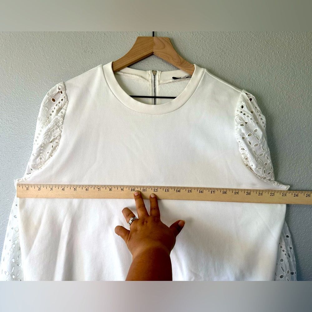 Anthropologe Othilia Imogen Eyelet Pullover White Size XL - Picture 12 of 12